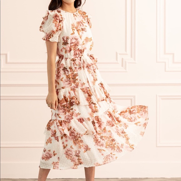 Dresses & Skirts - Rachel Parcell Ruffle Floral Tiered Midi Dress